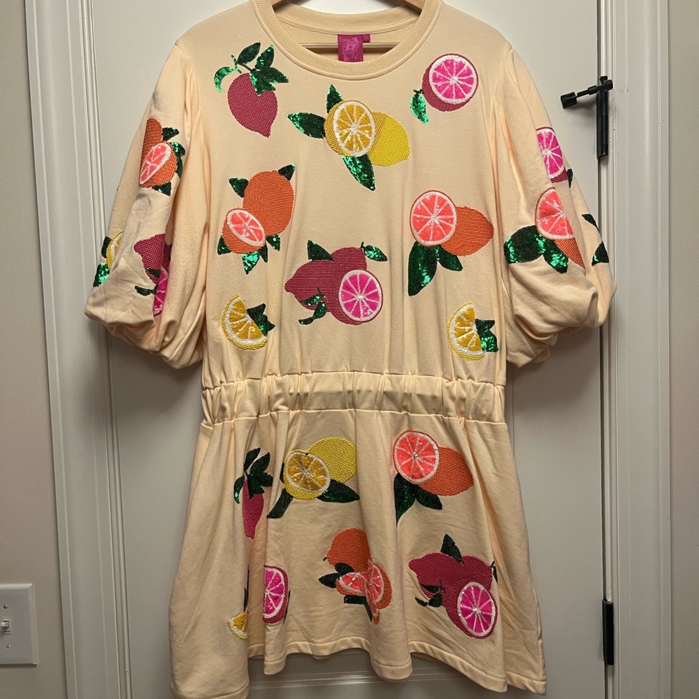 RARE Queen of Sparkles Lemon dress XXL